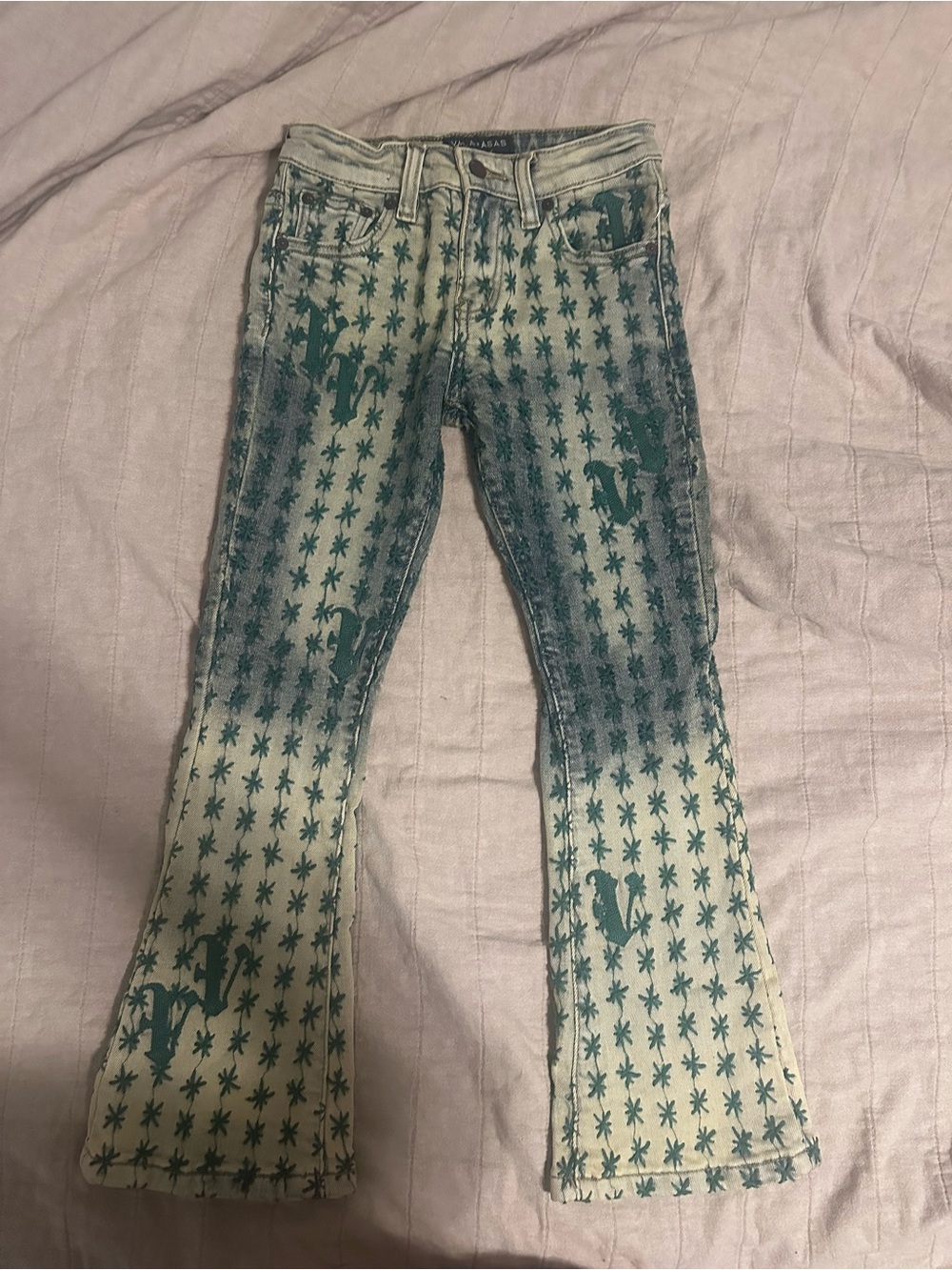 Green Patterned Valabasas Play Bootcut Jeans
